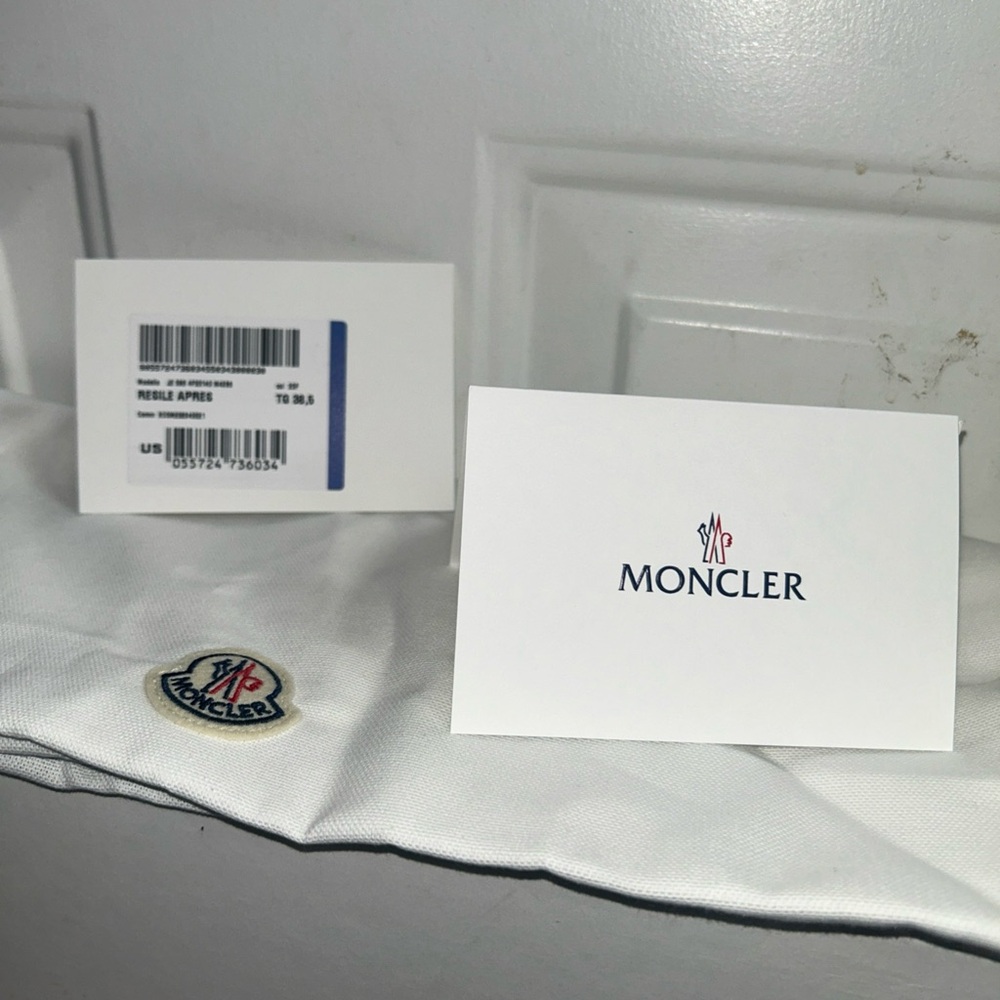new Moncler Women's Resile Apres Ankle Tie light beige Boots Sz 38.5 - Picture 2 of 16
